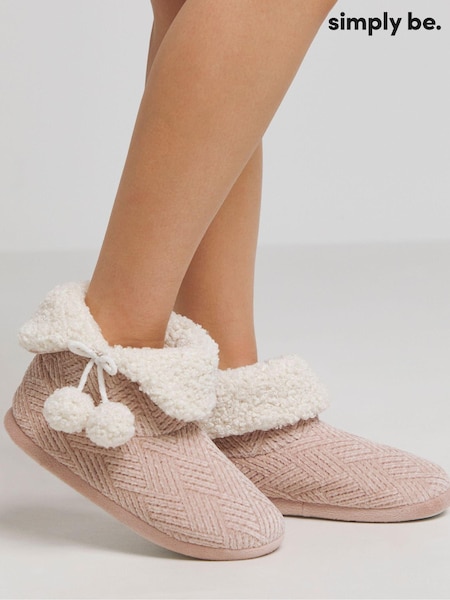 Roz - Simply Be Extra lat ghetuțe Slippers (AM4790) | 104 LEI
