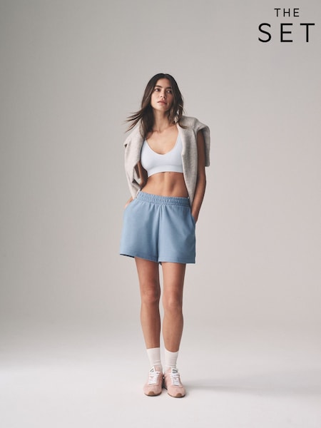 The Set Blue/Grey 2 Pack Soft Terry Relaxed Jogger Shorts (AM4811) | €29