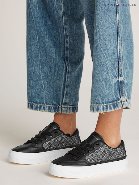 Tommy Hilfiger Black Vulcanised Leather Monogram Trainers (AM4842) | 6,008 UAH