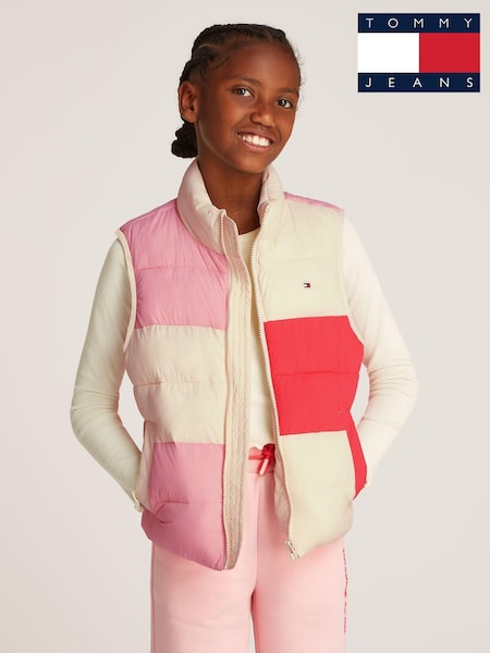 Tommy Hilfiger Pink Unisex Padded Vest (AM4857) | AED218
