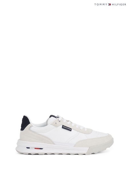 Alb - Pantofi sport de alergare din piele Tommy Hilfiger Retro (AM4864) | 819 LEI