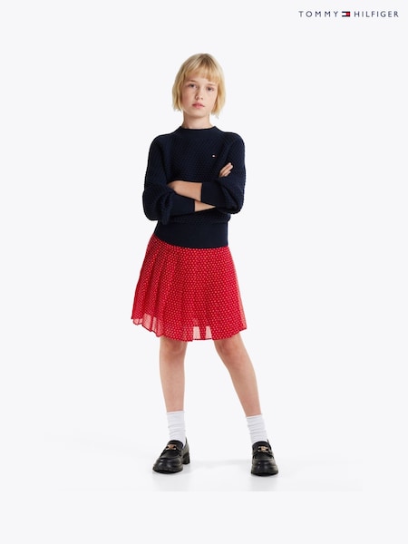 Tommy Hilfiger Red Stars Pleated Skirt (AM4866) | ₪277