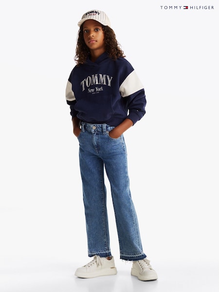 Tommy Hilfiger Blue Varsity Colorblock 100% Cotton Hoodie (AM4885) | R$ 640