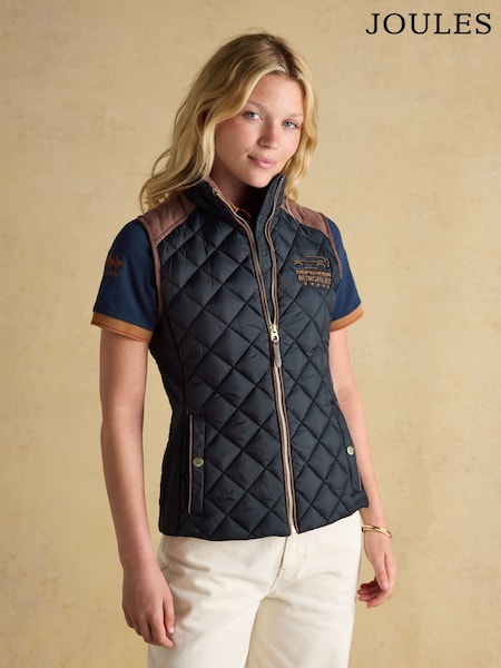 Joules Official Burghley Showerproof Diamond Quilted Gilet (AM4903) | R$ 980