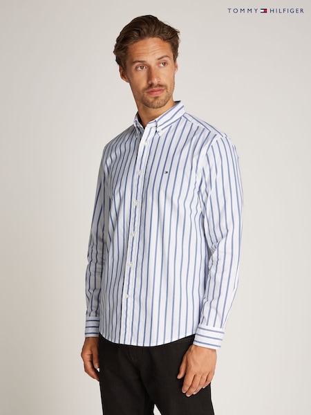 Tommy Hilfiger Regular Fit Flex 100% Cotton Poplin Nautical Stripe Shirt (AM4934) | 120 €