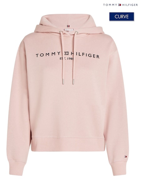 Tommy Hilfiger Regular Fit Curve Modern Logo Hoodie (AM4973) | 573 LEI