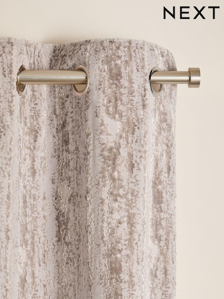 Champagne Gold Collection Luxe Heavyweight Chic Velvet Abstract Eyelet Lined Curtains (AM5002) | $288 - $577