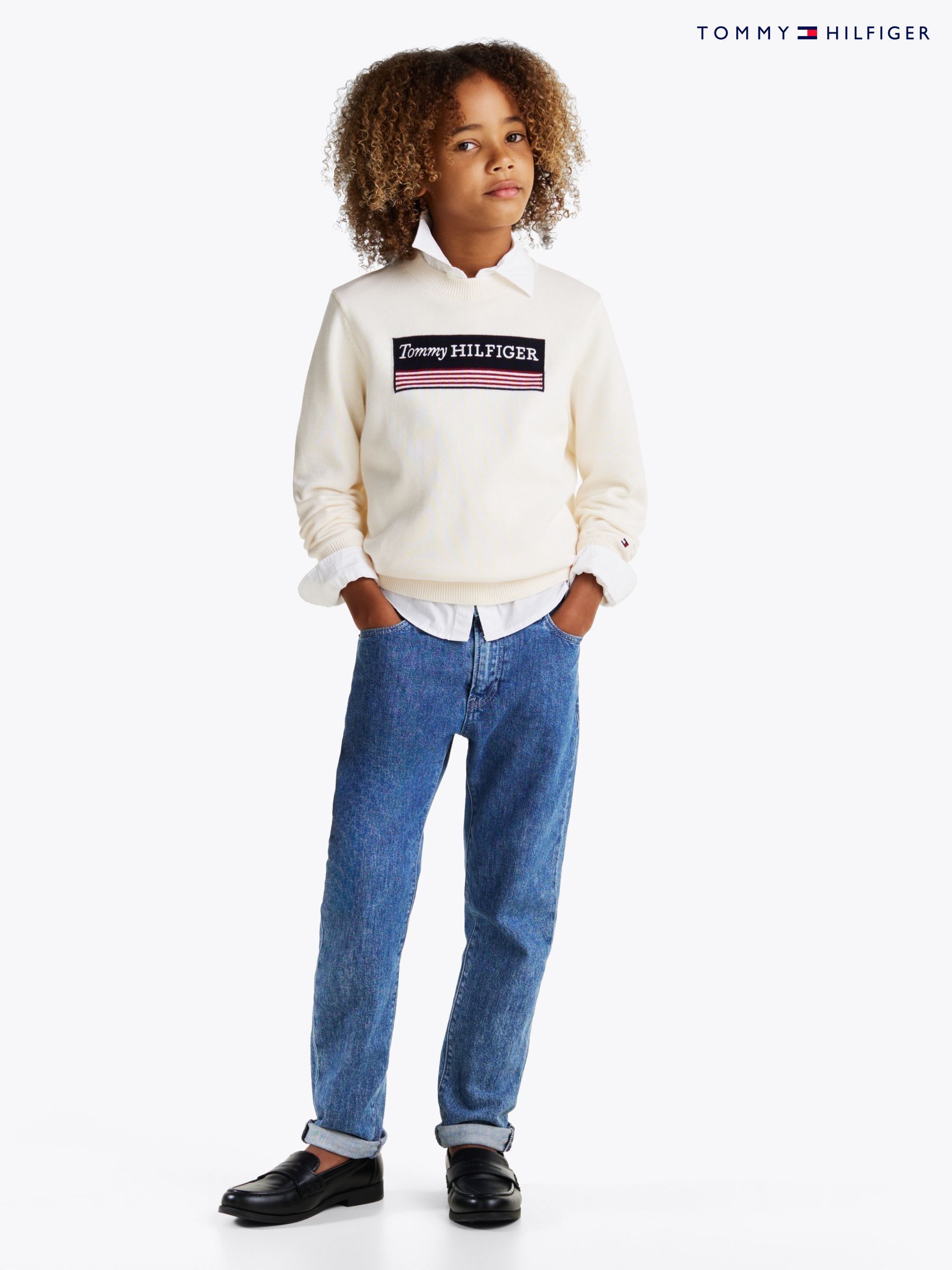 Cream tommy hilfiger jumper new arrivals