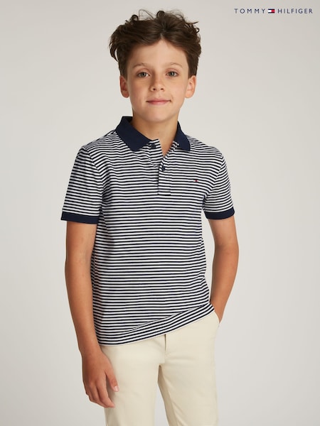 Tommy Hilfiger Blue Regular Fit Short Sleeves 100% Cotton Polo Shirt (AM5072) | €53
