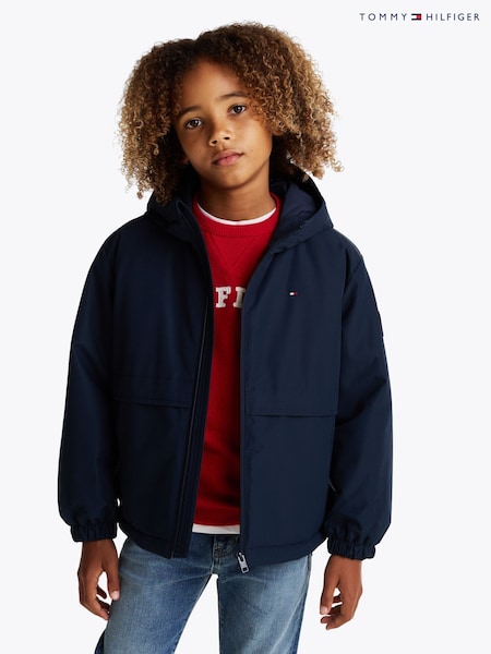 Tommy Hilfiger Blue Padded Hooded Jacket (AM5079) | AED641