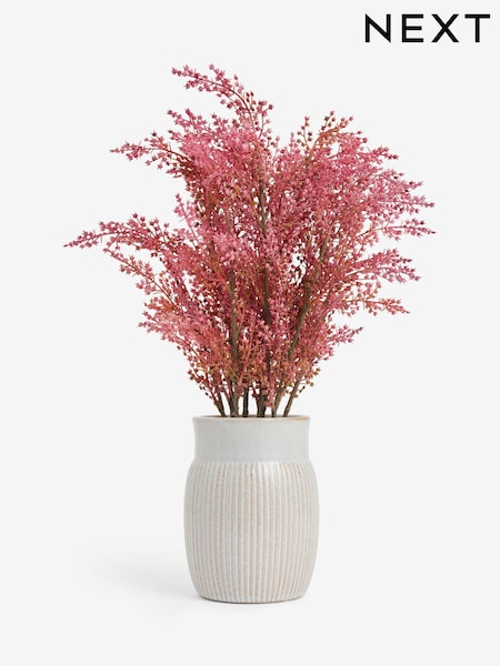 Pink Arrangement Artificial Berry In Ribbed Ceramic Pot (AM5138) | €63