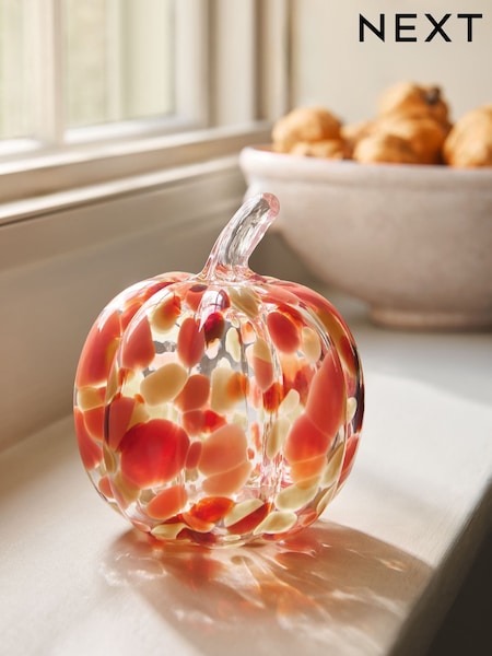 Orange/Red Confetti Glass Mini Pumpkin Ornament (AM5157) | €19.50