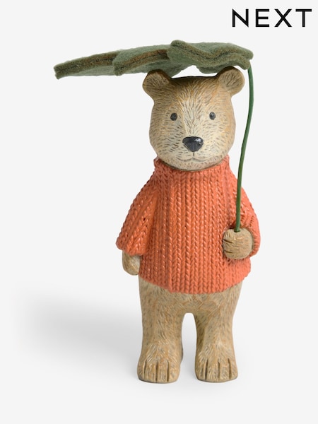 Bertie Bear Under Autumnal Felt Leaf Ornament (AM5163) | 12 €