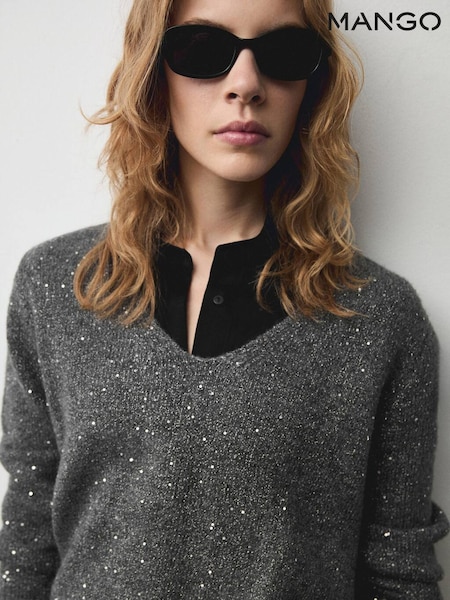 Mango Grey Sparkle Knitted Jumper (AM5209) | €27