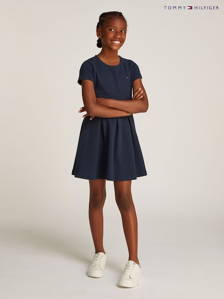 Tommy Hilfiger Blue Ottoman Skater Dress (AM5223) | €66