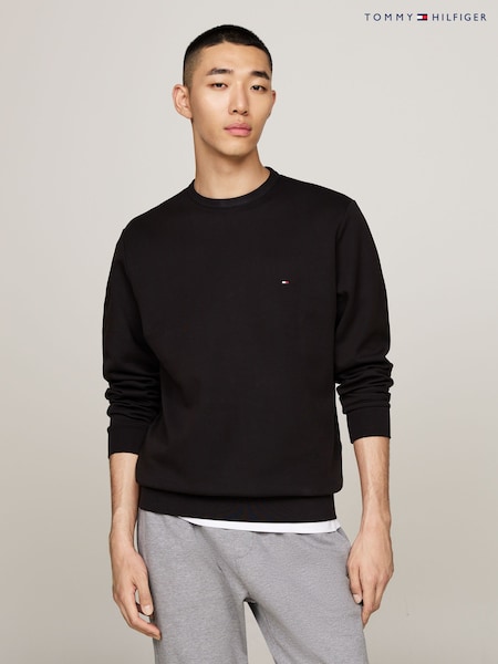 Tommy Hilfiger Black Regular Fit Essential Sweatshirt (AM5228) | AED335