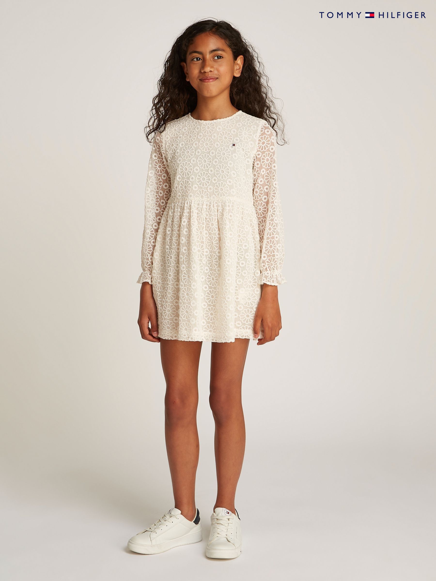 Tommy hilfiger lace sleeve dress cheap