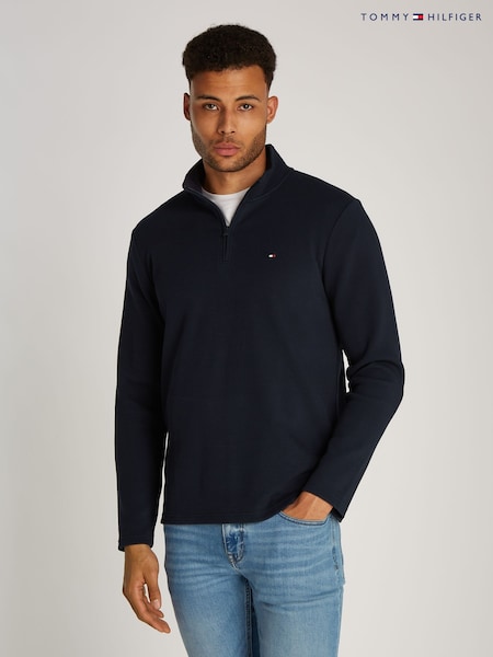 Tommy Hilfiger Blue Technical Quarter Zip Sweatshirt (AM5234) | R$ 1,380