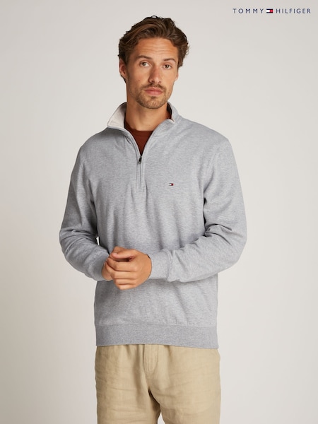 Сірий - Джемпери Tommy Hilfiger Quarter Zip Cotton Blend With Cashmere (AM5246) | 7 810 грн