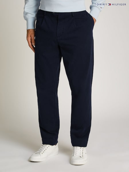 Tommy Hilfiger Blue Harlem Relaxed Stretch Structured Chino Trousers (AM5256) | €205
