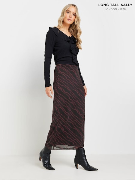 Long Tall Sally Abstract Mesh Skirt (AM5283) | ‏156‏₪