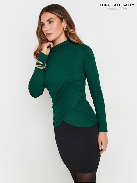 Long Tall Sally High Neck Drape Ruched Top (AM5291) | €44