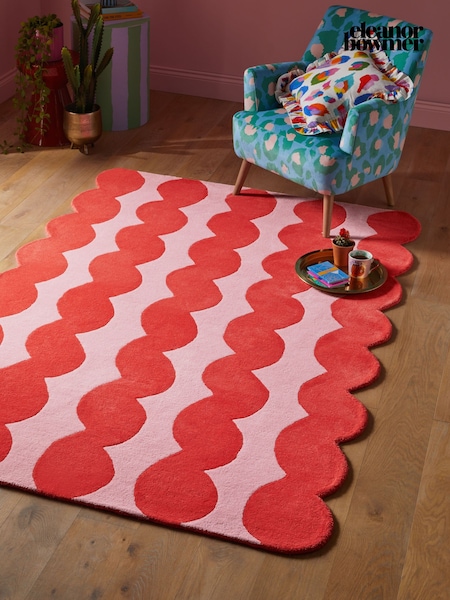 Eleanor Bowmer Pink Wavey Stripe Wool Rug (AM5304) | €129 - €573
