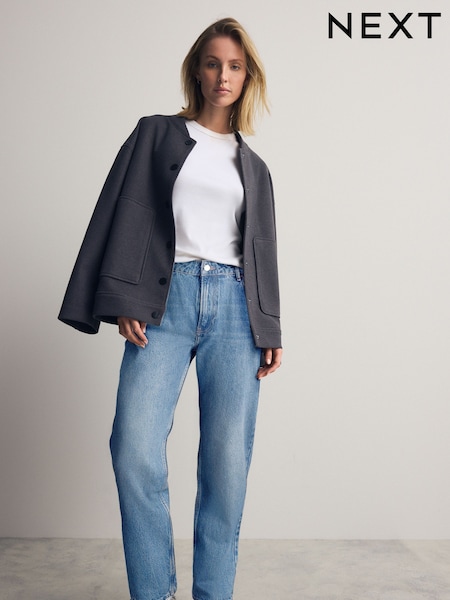 Sötét KÉK - Straight Leg 100% Cotton Jeans (AM5335) | 23 420 Ft