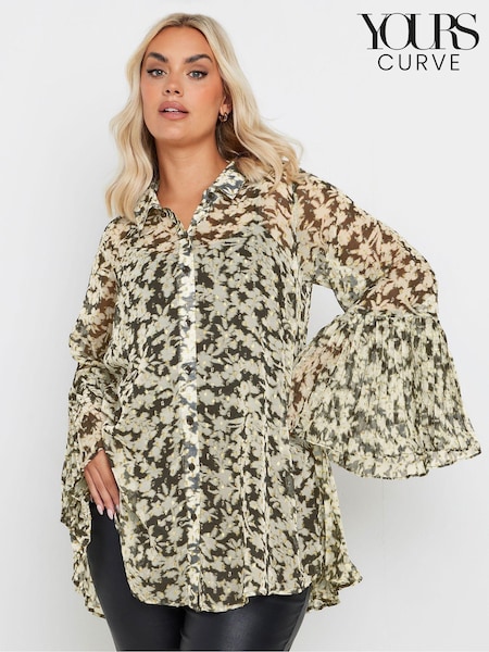 Yours Curve Black Pleated Back Shirt (AM5354) | €38