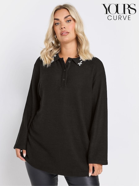 Yours Curve Collared Jewel Jumper (AM5376) | 253 LEI