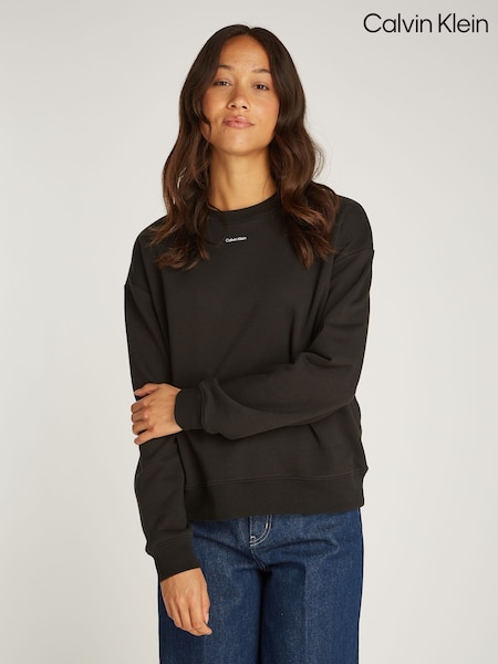 שחור - Calvin Klein Crew Neck Sweatshirt (AM5486) | ‏453‏₪