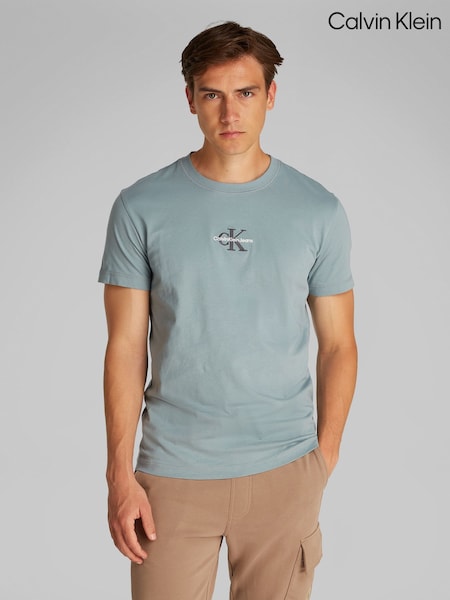 Calvin Klein Blue Monologo 100% Cotton T-Shirt (AM5496) | 173 QAR