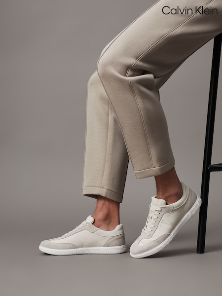 Calvin Klein Grey Lace Up Nylon Low Trainers (AM5498) | €156