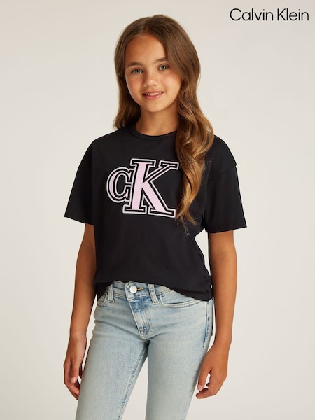Calvin Klein Boxy Monogram 100% Cotton T-Shirt (AM5503) | 298 LEI