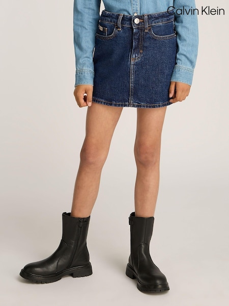 Calvin Klein Blue Denim Mini Skirt (AM5529) | R$ 590 - R$ 740
