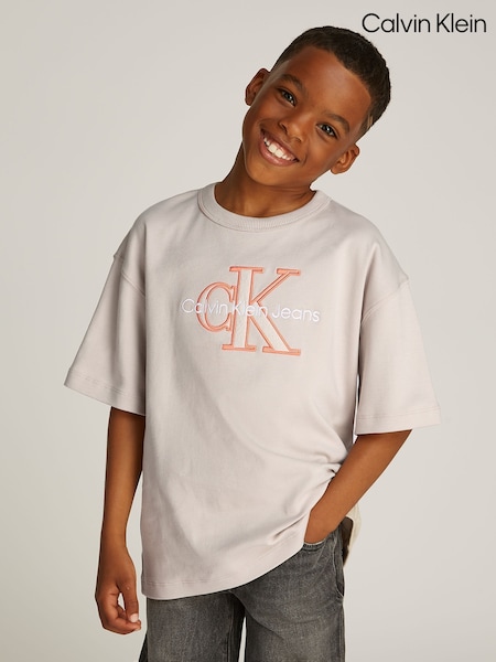 Calvin Klein 100% Cotton Outlined Fleece Mono T-Shirt (AM5533) | €53 - €86