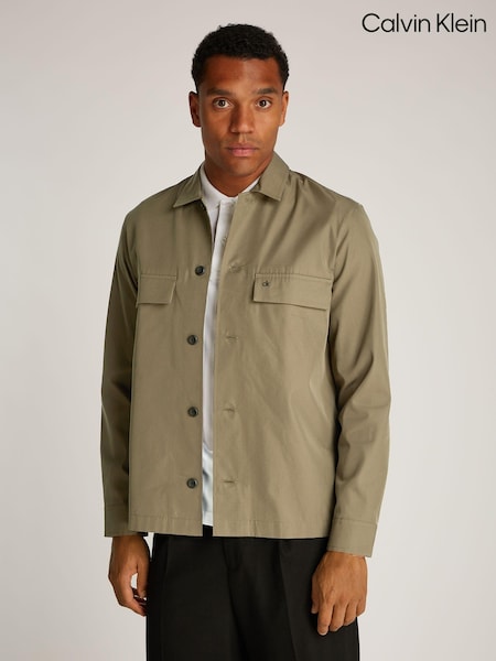 Calvin Klein Brown Boxy Cotton Blend Overshirt (AM5535) | €143