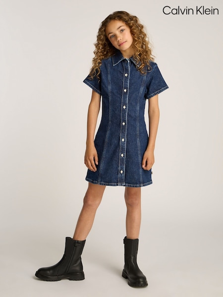 Calvin Klein Double Breasted Denim A-Line Dress (AM5540) | ‏302‏₪ - ‏377‏ ₪