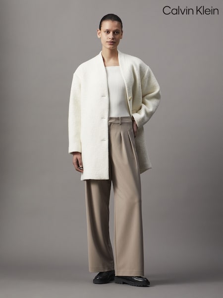 Calvin Klein Grey Tailored Low Rise Wide Leg Trousers (AM5548) | €159