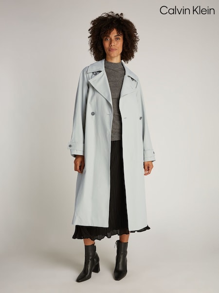 Calvin Klein Grey Cotton Nylon Trench Coat (AM5550) | €258 - €386