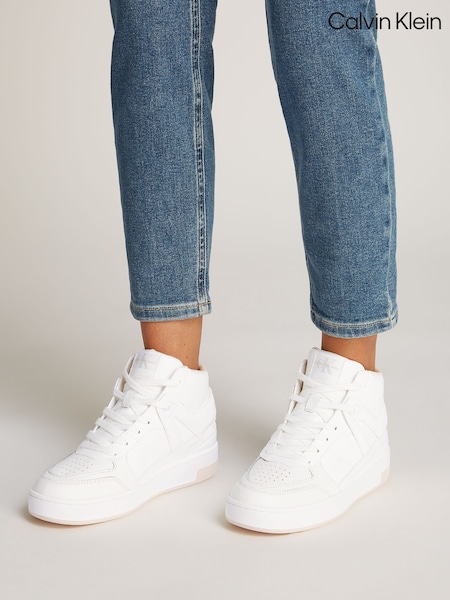 أبيض - Calvin Klein Basketball Low Trainers (AM5562) | ‏65 ر.ع.‏