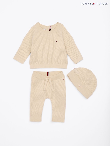 Luonnollinen - Tommy Hilfiger Cable Knitted Set Giftbox (AM5565) | €126
