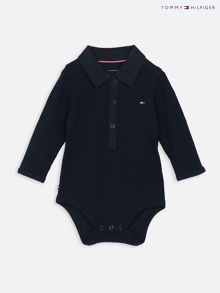 Sininen - Tommy Hilfiger Ribbed Bodysuit (AM5566) | €52