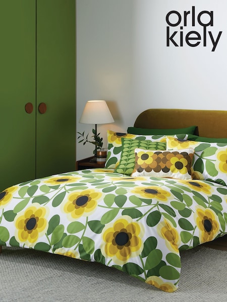 Orla Kiely Lemon Twist Giant Water Lily Duvet Cover and Pillowcase Set (AM5593) | CA$157 - CA$271