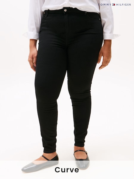Tommy Hilfiger Black Curve Harlem High Rise Skinny Jeans (AM5601) | $154