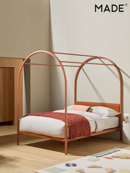 MADE.COM Rust Brown Romy Four Poster Bed (AM5626) | €631 - €732