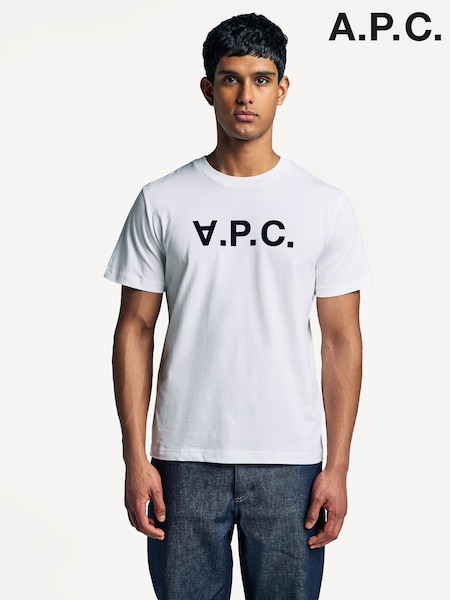 A.P.C. White Large Logo Standard T-Shirt (AM5658) | AED670