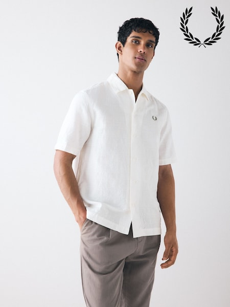 Fred Perry Jacquard Linen Blend Shirt (AM5744) | €175