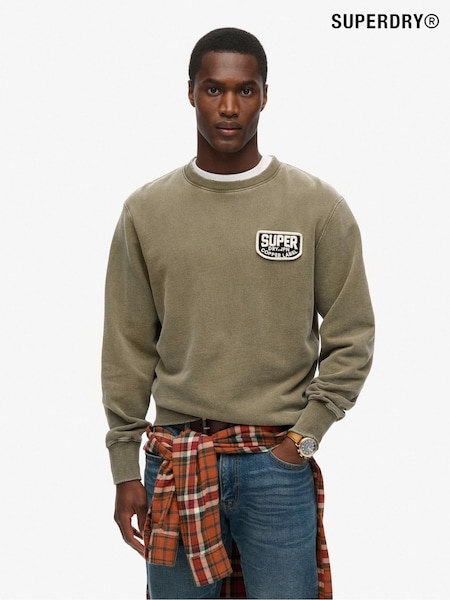 Superdry Green Mechanic Loose Fit Crew Sweatshirt (AM5912) | 136 QAR