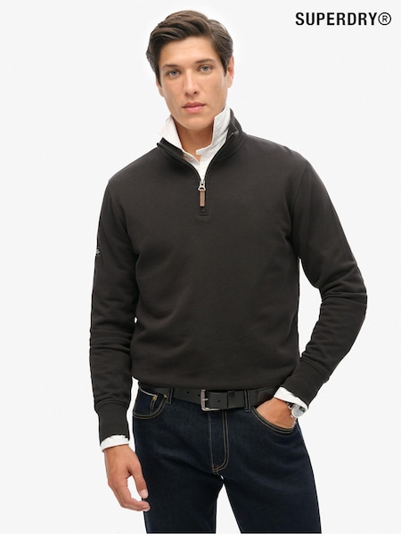 Superdry Black Core Logo Henley 100% Cotton Sweatshirt (AM5913) | R$ 640